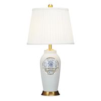 Fine Asianliving Lampe à Poser en Porcelaine Chinoise Contemporaine Lotus Diam42 x H 81 cm