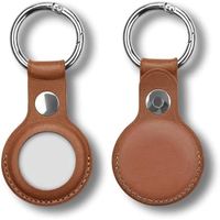 2 pièces Coque en cuir avec porte clés Apple Airtags 2021 en cuir AirTag avec porte clés AirTag Protector Portable BluetQ6