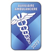 Autocollant Sticker - Vignette Caducée 2023 pour Pare Brise en Vitrophanie - V5 Auxiliaire Ambulancière 