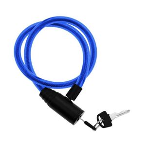 ANTIVOL Antivol trotinette electrique cable en acier 60 cm robuste verrouillage avance par cle pour une securite inegalee fiable (Bleu)