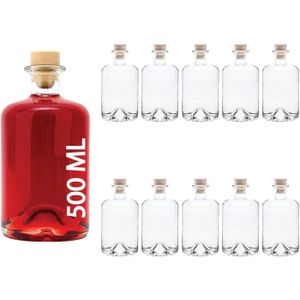 gouveo lot de 12 bouteilles en verre 500 ml classique avec bouchons (HGK) - bouteille  vide 0