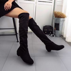 bottes noires plates daim
