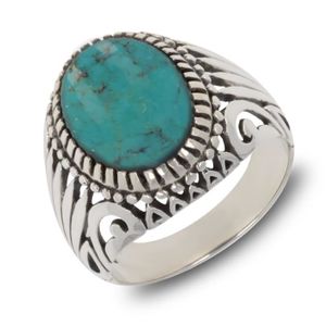Bague avec pierre bleu pour homme Clearance
