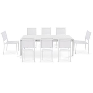 Ensemble table et chaise de jardin Salon de jardin table extensible - Aluminium - Ovi