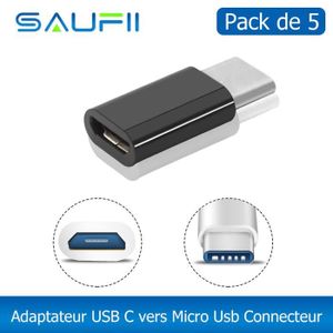 CÂBLE TÉLÉPHONE [ 5 pcs ]SAUFII Cable Adaptateur USB C Type-C 3.1 