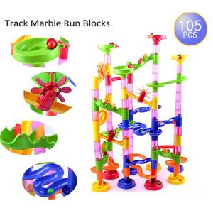 JEU CONSOLE ÉDUCATIVE Deluxe Marble Race Game Marble Run Play Set 105pcs