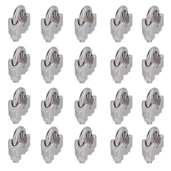 Lot de 20 serre-câbles M3 - 3 mm - En acier inoxydable - Serre-câble