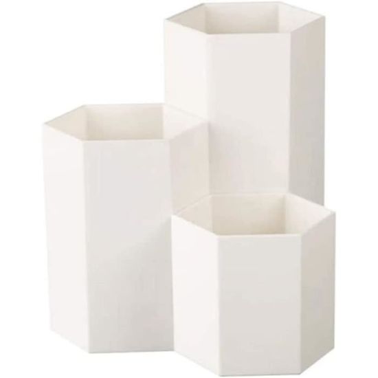 Porte Crayon 2 Pcs Pot Créatif Hexagonal Rangement Pour Bureau Ranger Pinceaux De Maquillage