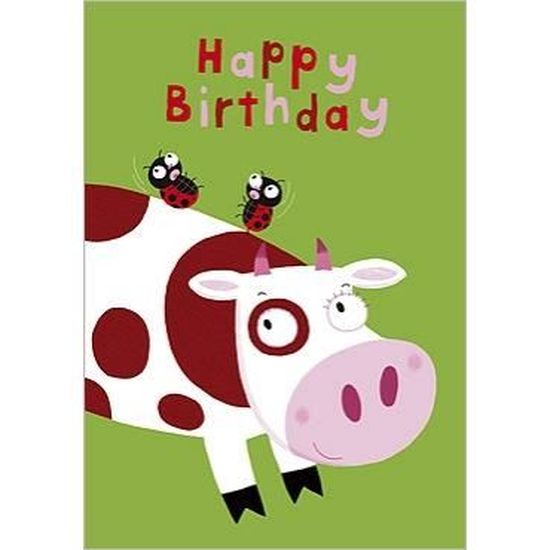 Carte De Voeux Joyeux Anniversaire Vache Cdiscount Beaux Arts Et Loisirs Creatifs