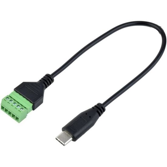 DKARDU Lot De 7 Câbles De Bornier à Vis USB C, Type C Mâle Vers 5