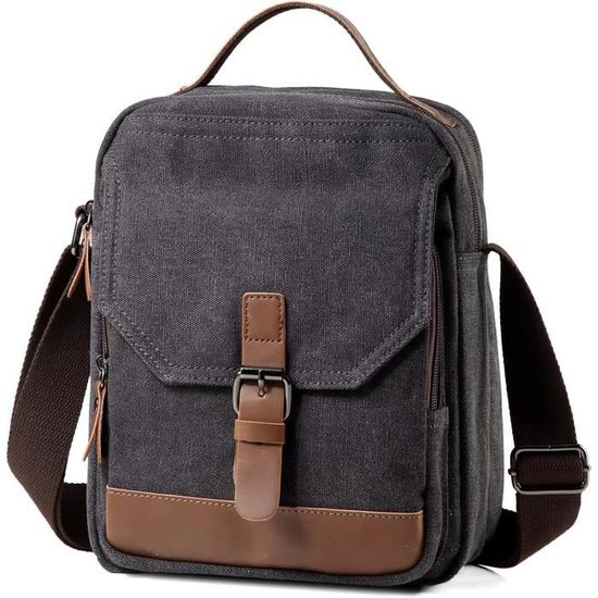 Lizbin Petit Sac à Bandoulière Homme Femme - Sac Banane Léger Et Compact Pour Voyage Et Randonnée (Noir)