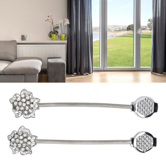 Embrasses De Rideaux Magnétiques JIZZU 4 Pièces - Argenté, Coton Tissé Main Pour Décoration Intérieure