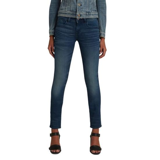 Jeans skinny femme - G-STAR - Lynn - Bleu - Coupe skinny - Taille moyenne - Ceinture ajustée