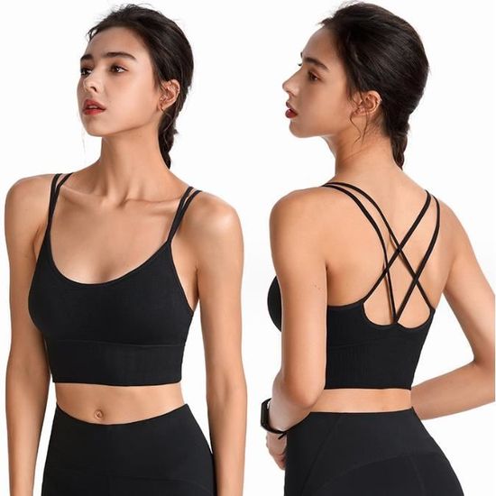 klarafit Brassière Ajustable Soutien-Gorge de Sport Femme Zippé YKK, Dos Nageur, Coussinets Amovibles, Maintien Élevé, Respirant