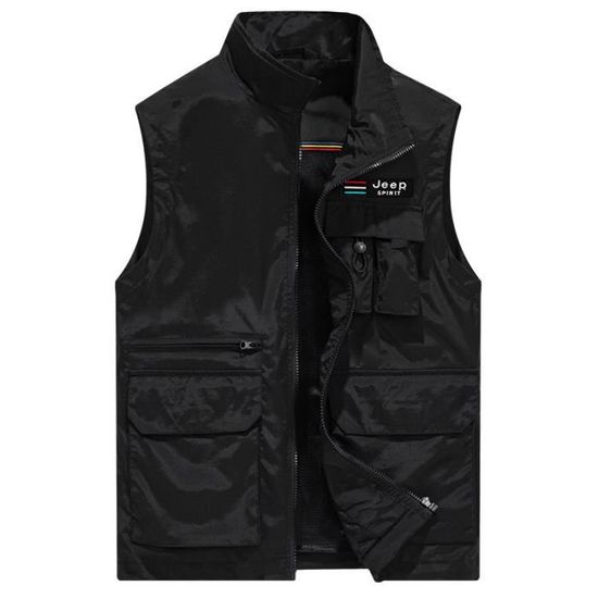 Caxndycing Gilet En Jean Homme Sans Manches – Veste Décontractée Oversize Avec Poches – Gilet Motard Stretch Coton Été