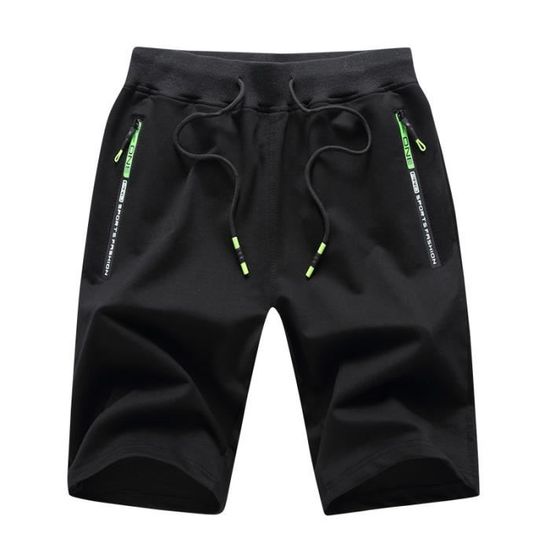 Short d athletisme Homme en Coton Noir Sport Casual Taille elastiquee Cdiscount Sport
