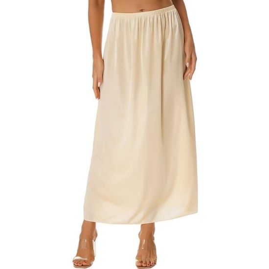 YIZYIF Femme Jupe Sculptant Jupon Fond de Jupe Elastique Sous vetement sous Jupe Lingerie 90cm Champagne Champagne Cdiscount Pret a Porter