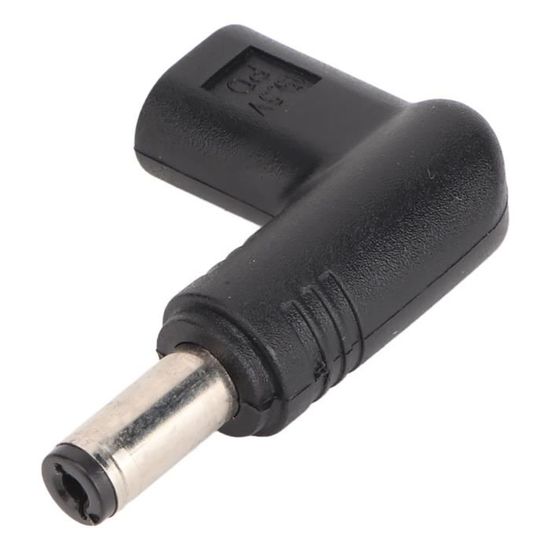 Adaptateur USB-C Vers Prise DC 12V - Émulateur PD - Pour Alimentation 65W - Angle Droit