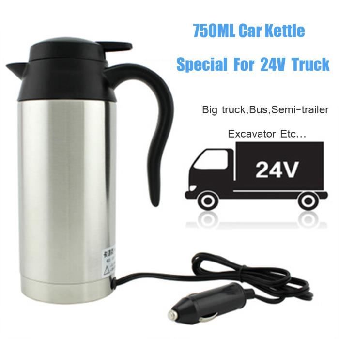 750ML 24V en acier inoxydable voiture bouilloire électrique voyage Cafetière Pour Camion Utilisation home automation unit _sco9301