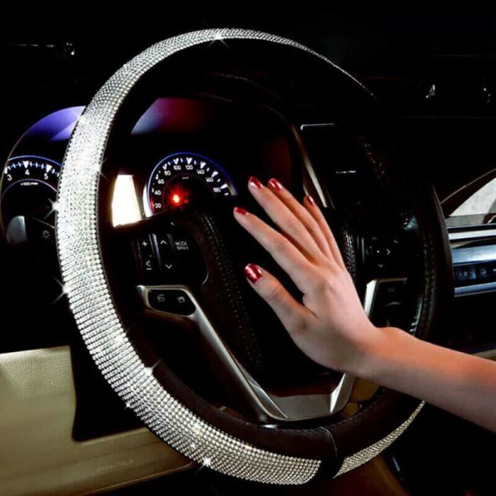 Housse PU pratique antidérapant de volant de voiture universel en Crystal Sparkle COUVRE-VOLANT 0S060B01