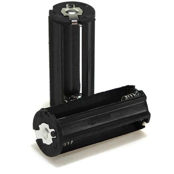 Cylindrique 3 AAA Plastique Chargeur Adaptateur Case Boîte Lampe Lampe de poche