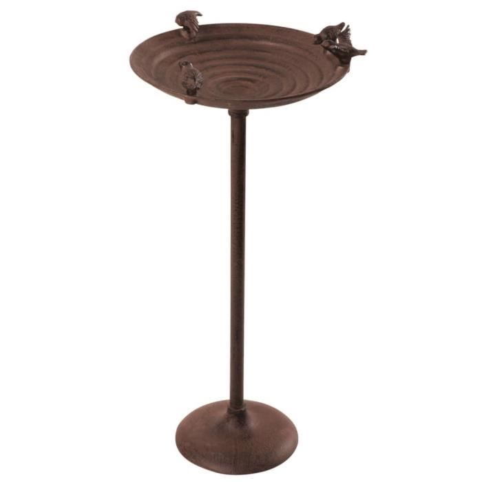 Esschert Design Baignoire pour oiseaux sur pied Fonte