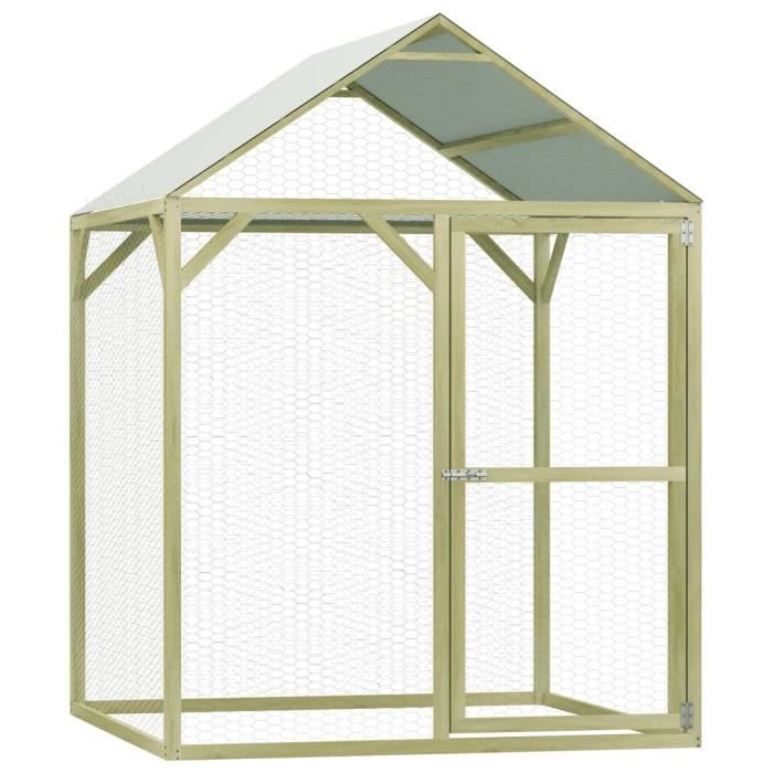 Luxueux Magnifique-Poulailler pour Poules Lapins - Clapier Cage Enclos pour petits animaux- 1,5x1,5x2 m Pinède imprégnée