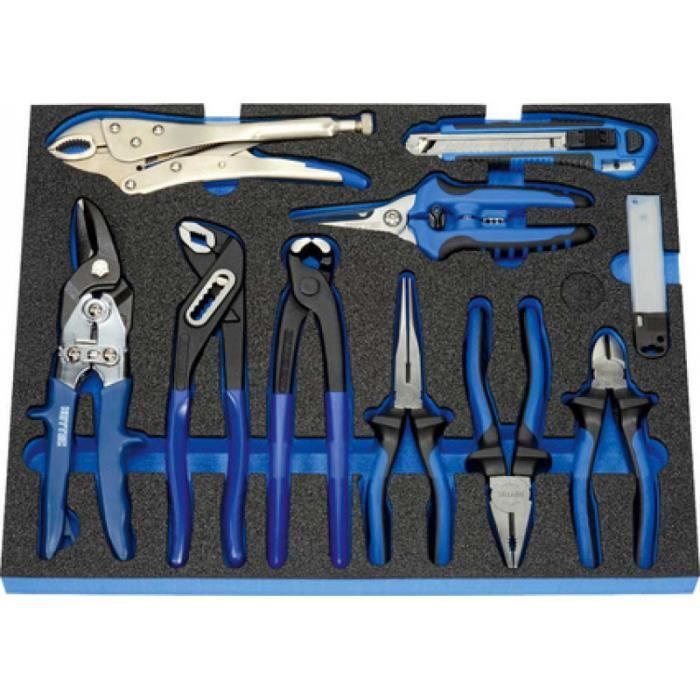 heytec heytec module*** jeu de pinces pour servante d'atelier, noir noir Noir