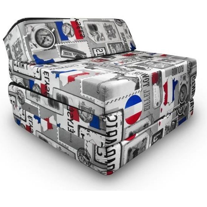 Matelas lit fauteuil futon pliable pliant choix des couleurs - longueur 200 cm (PARIS)