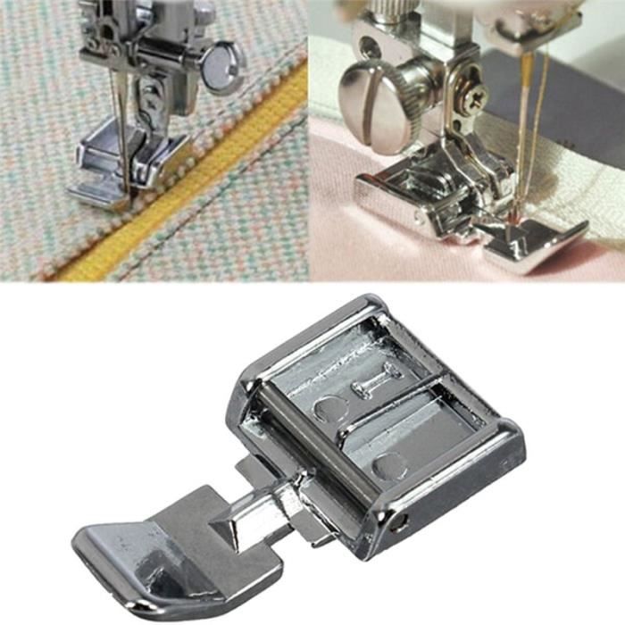 MACHINE A COUDRE,1 pièces 2 côtés métal fermeture éclair pied de biche pieds pour Snap on Machine à coudre accessoire de couture #A