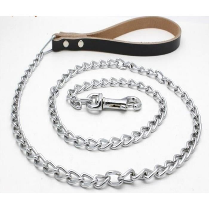 Laisses Colliers,Laisse d'entraînement pour chiens corde couverte En acier inoxydable, cordon de Traction à chaîne - Type Black-M