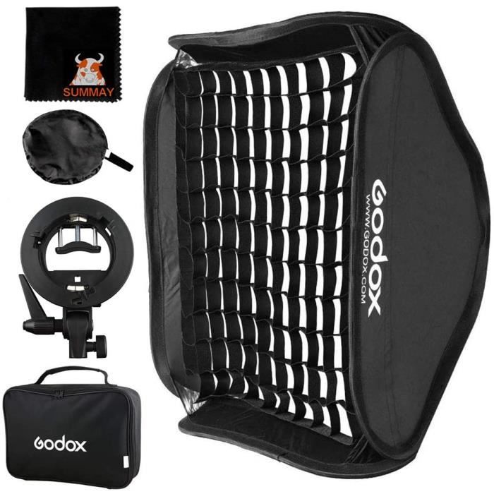 GODOX 60 x 60cm Pliable Grille Boîte à Lumière + S-Type Support Bowens Support pour Godox V850 V860c AD360 Canon 430EX/430EX II 580E