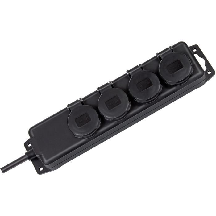 Brennenstuhl BN-1159960, 4 sortie(s) CA, 2 m, Noir