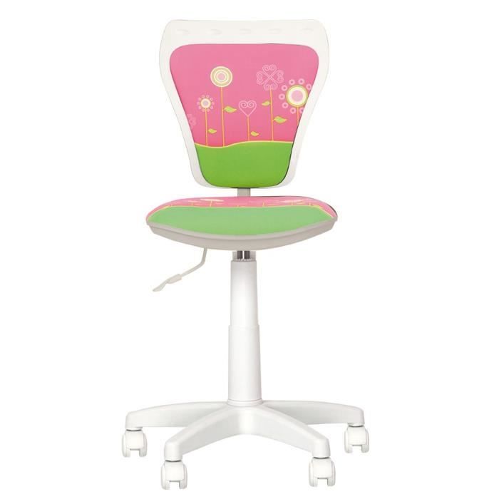 MINISTYLE FLEUR- FAUTEUIL, CHAISE DE BUREAU POUR ENFANT. ROSE / BLANC. Rose