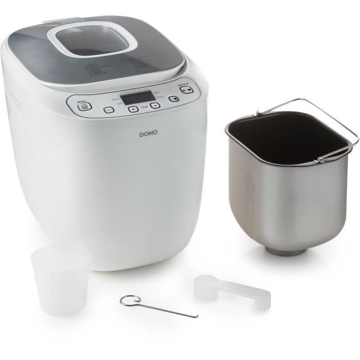 DOMO B3963 Machine à pain automatique - 550 W - Pains de 700 ou 1000 g - 12 programmes - Blanc