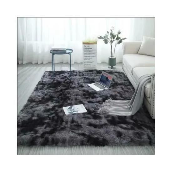 Tapis de Salon Shaggy 160x230 en Peluche Gris Foncé