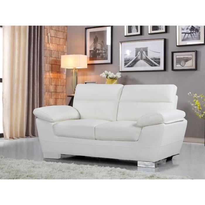 CANAPE CUIR RECONSTITUE/PVC DALLAS - 2 PLACES - BL