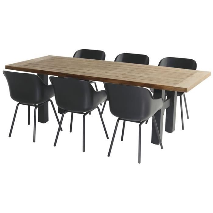 Table Hartman en teck et aluminium SOPHIE Yasmani 240x100 - cadre Anthracite