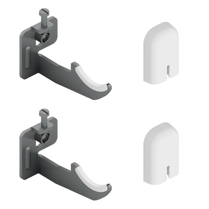 Piece Detachee pour Radiateur. 2 fixations T1 pour radiateur en aluminium. Capacité max: 50 kg par support, 100 kg au total.