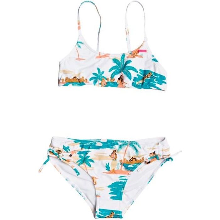 Maillot de Bain 2 pièces Blanc palmier Fille Roxy Love Waimea