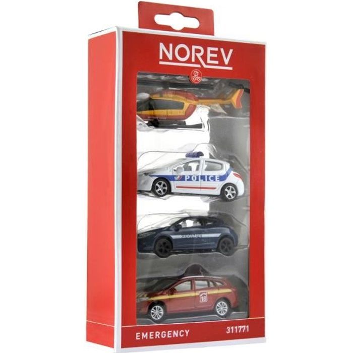 NOREV Assortiment de 4 voitures miniatures d'Urgence