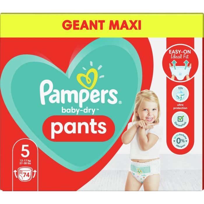 Pampers Baby-Dry Pants Couches-Culottes Taille 5, 74 Culottes