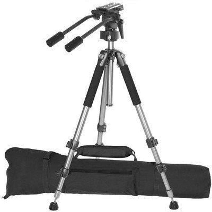Ravelli (AVT) - Trépied Professionel de 170cm avec Tête à Prise Fluide, Crampons Rétractable et Sac de Transport pour Appareil Photo