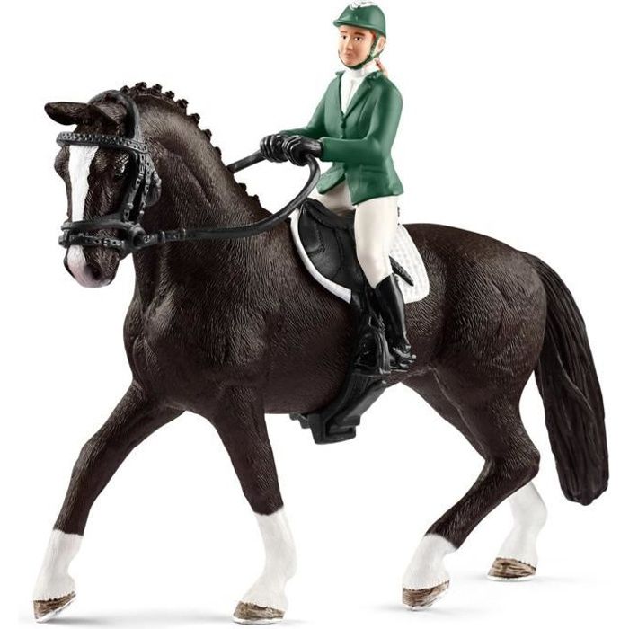 SCHLEICH Figurine 42358 - Cheval - Cavalière de saut d‘obstacles avec cheval