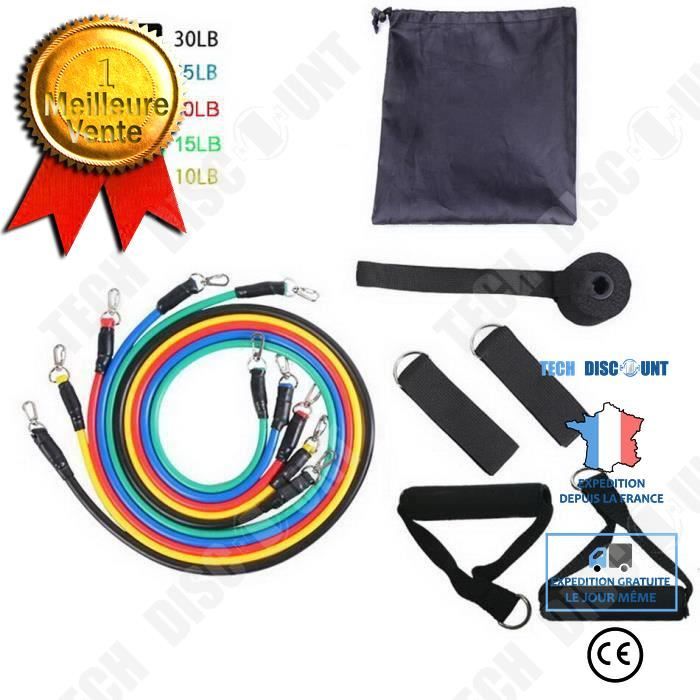 TD® 11 pièces-ensemble maison elastique sport musculation élastique Fitness bande tirer la c - Modèle: as picture shows