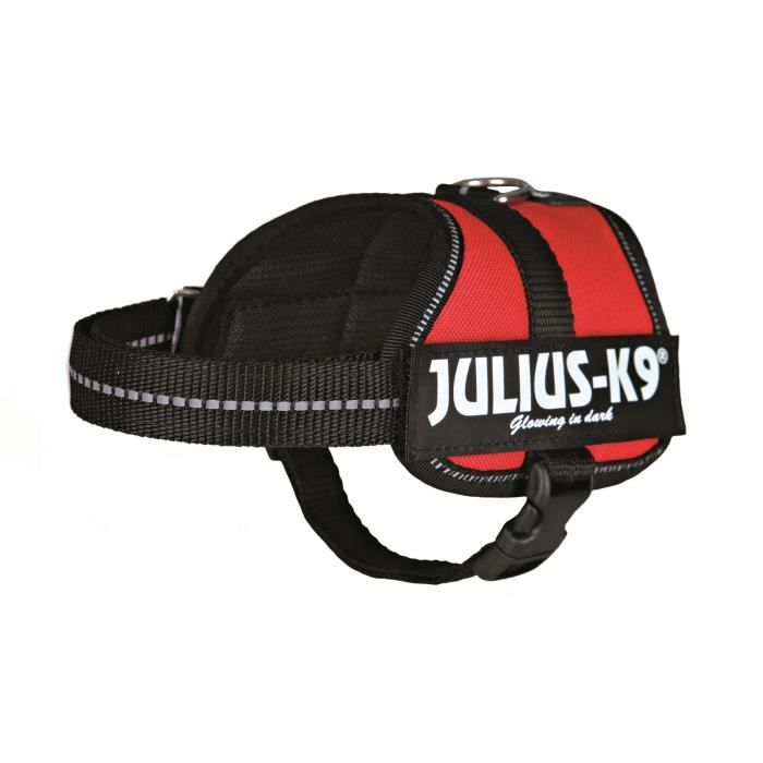 Harnais Power Julius-K9 - Baby 2 - XS-S : 33-45 cm-18 mm - Rouge - Pour chien