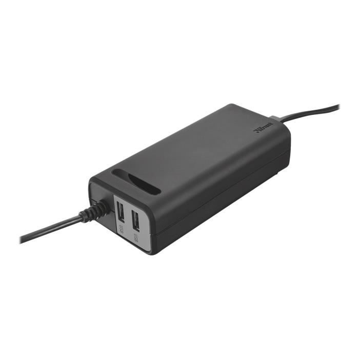 TRUST Duo 70W 2 USB Ports - Chargeur univ. PC - Noir