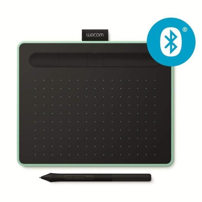 Tablette à stylet Wacom Intuos S Bluetooth, Pistache-Tablette graphique sans fil pour la peinture,le dessin et la retouche photo