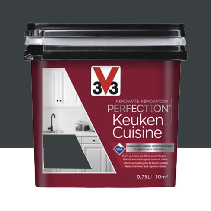 Peinture de rénovation cuisine - V33 - 118009 - Noir Smoky - Mat - 075 L