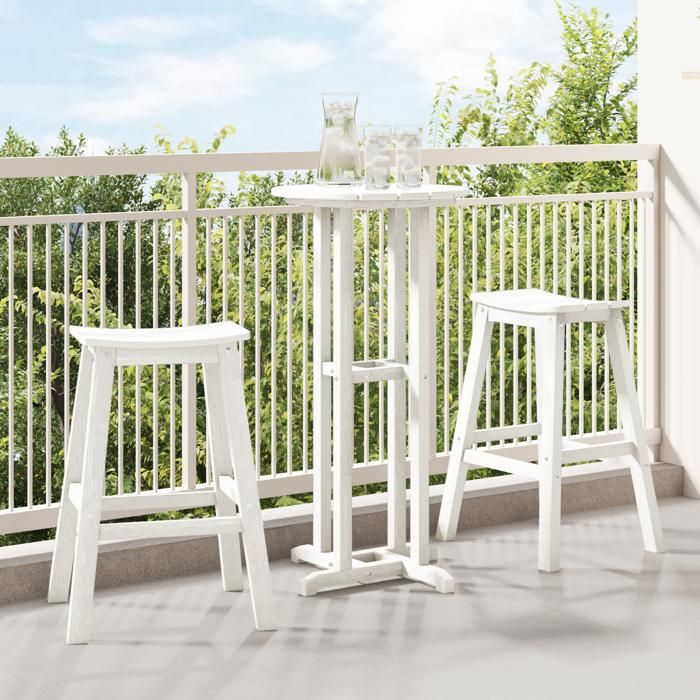vidaXL Ensemble de salon de jardin en 3 pièces HDPE Chaise longue 53x162x98.5 cm HDPE Table d'appoint Adirondack 38x38x45 cm HDPE - vue 4